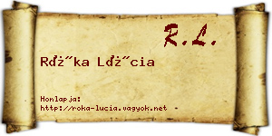 Róka Lúcia névjegykártya